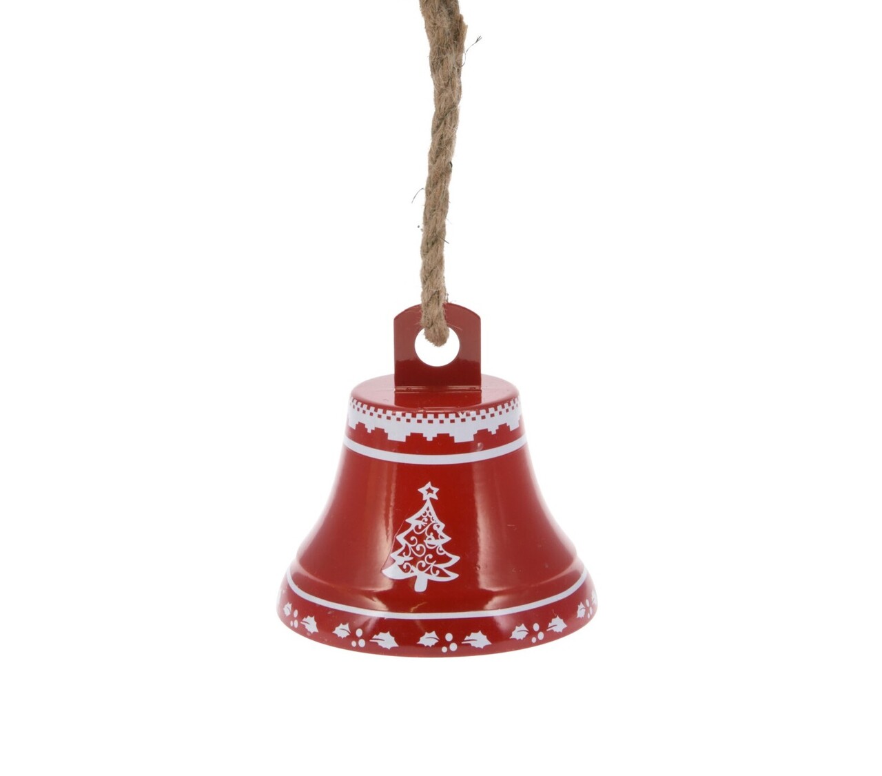 Clopotel decorativ Xmas Tree v1, Excellent Houseware, 17x17 cm, fier/iuta, rosu - imagine 3